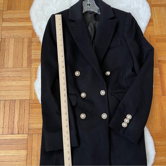 ME+EM black wool Preppy blazer Officecore with faux pearl buttons - Picture 7 of 12